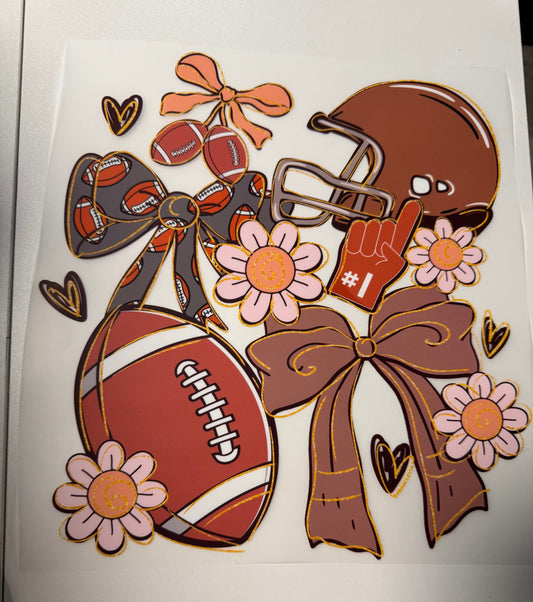 Football/bows/flowers