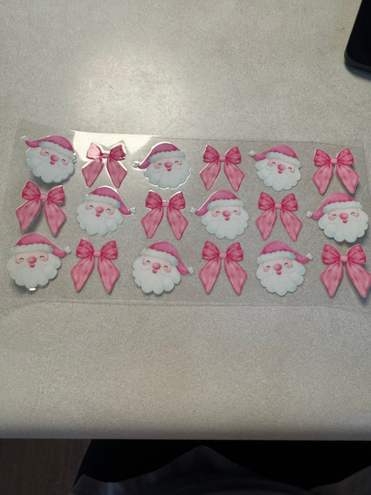 Pink Santa’s with bows