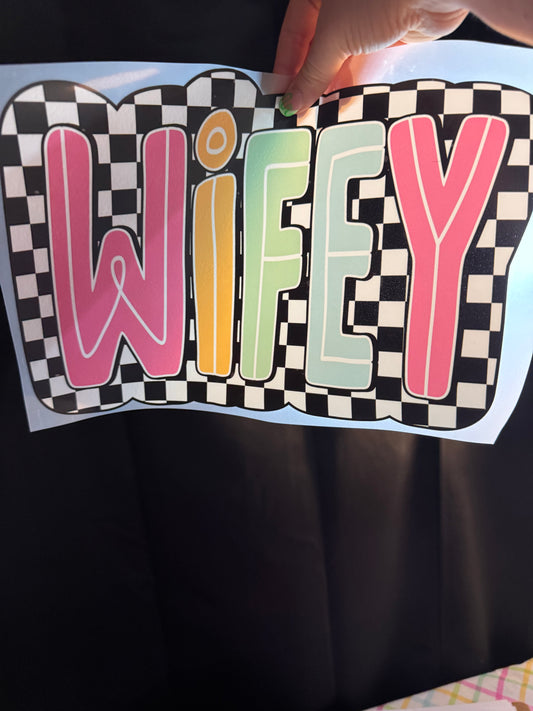 Rainbow Checkered Wifey