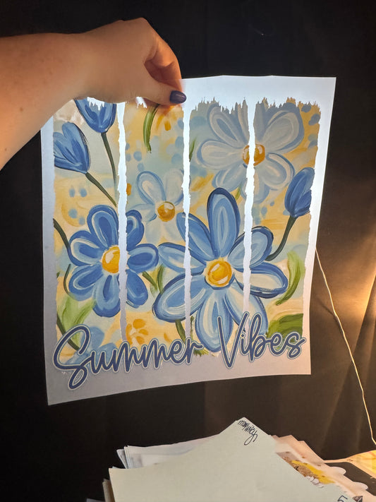 Summer Vibes Yellow/Blue Flowers