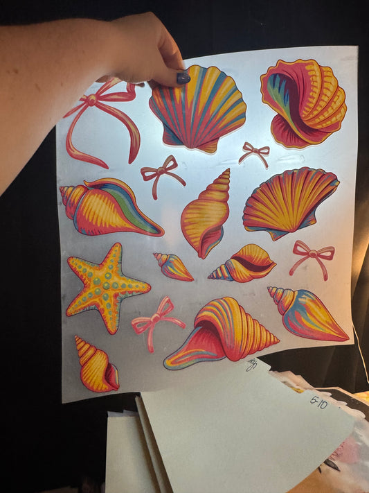 Neon Rainbow Seashells