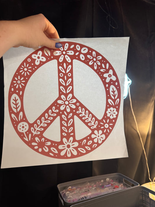 Orange Floral Peace Sign