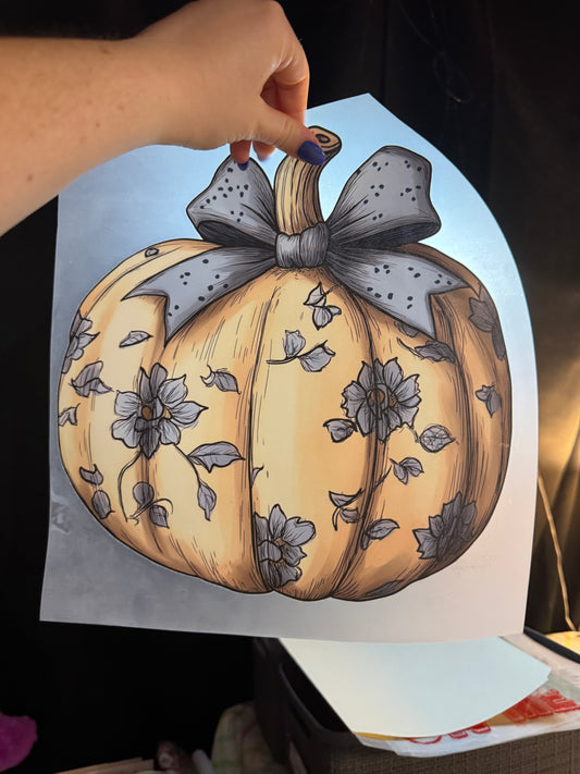 Blue Floral Pumpkin