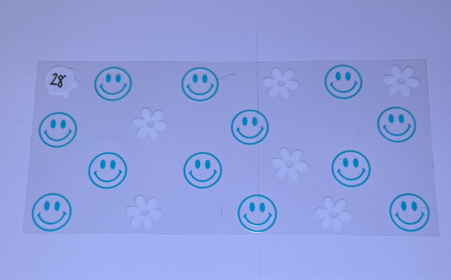 Blue smilies/white flowers #28