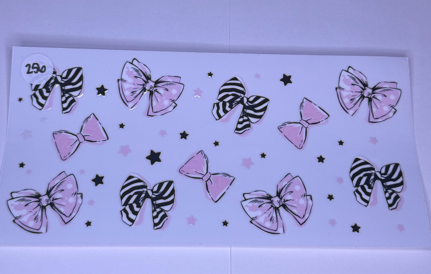 Pink/Black stripe bows #256