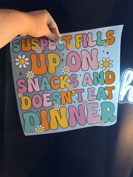 Suspect Fills up on snacks