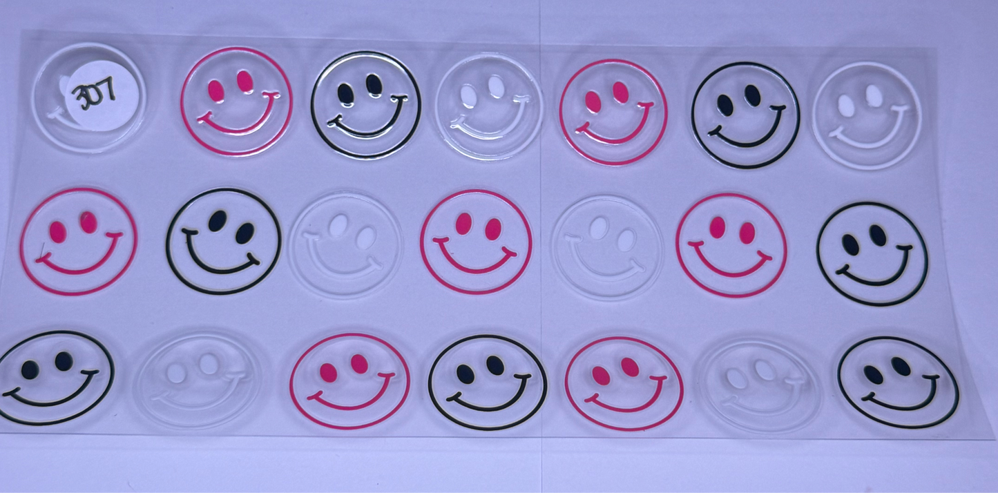 Pink/white/black smiley #307