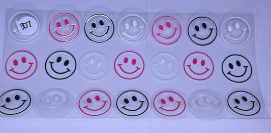Pink/white/black smiley #307
