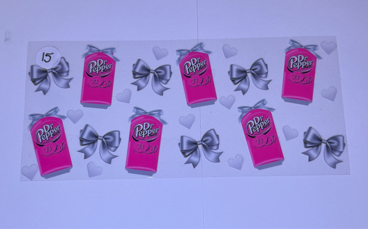 Pink Dr. Pepper/silver bows #15