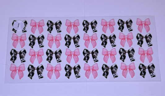 Pink/Cowprint Bows #1