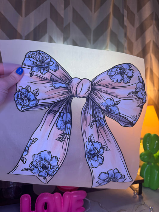 Blue flower Bow