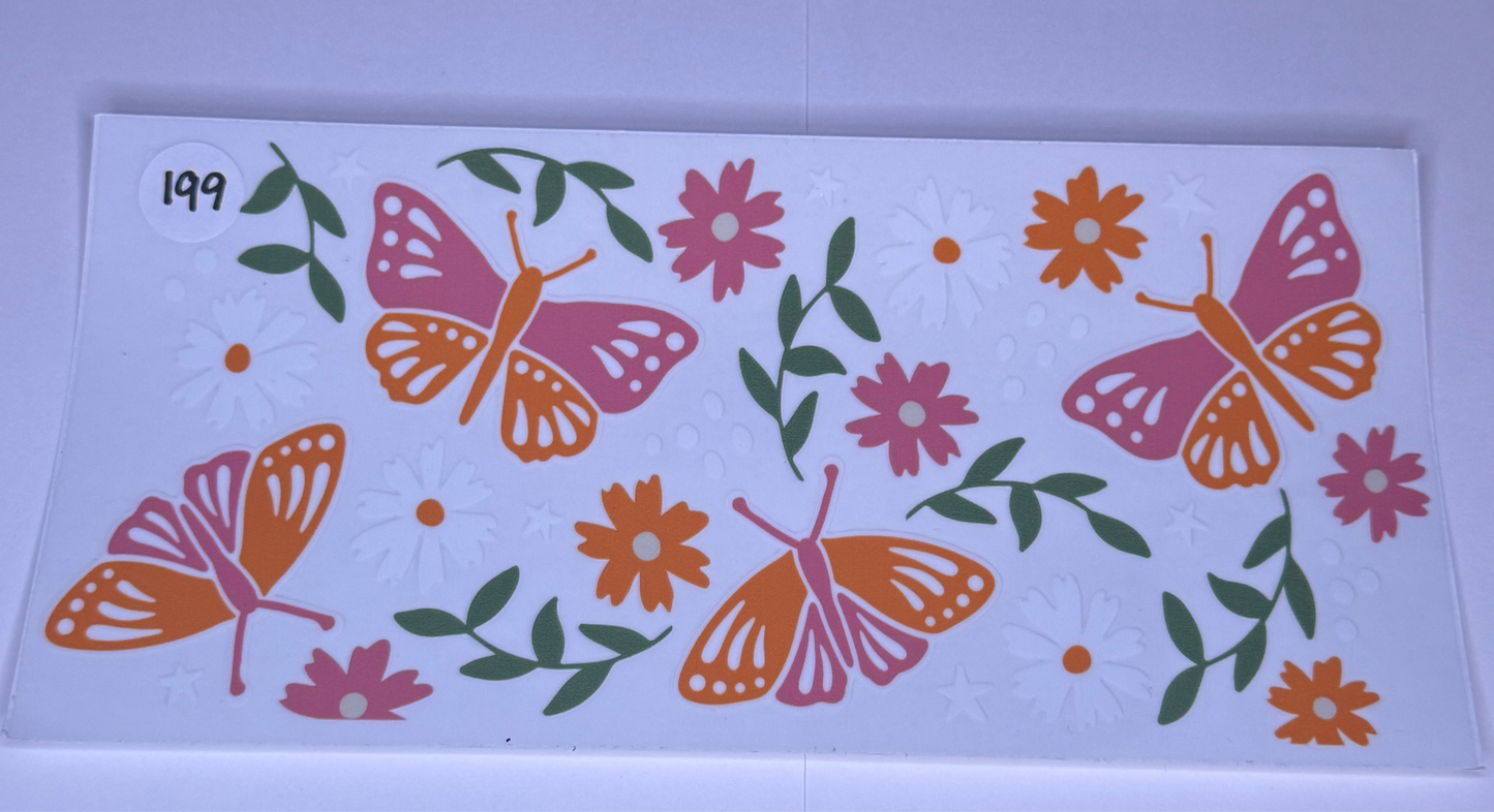 Orange/Pink butterflies #199