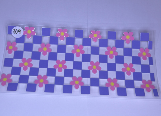 Purple/Flower Checkered #309