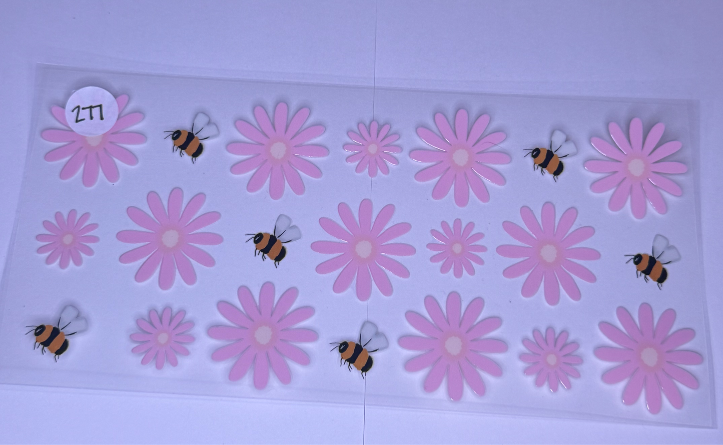 Pink Daisies/ bees #277