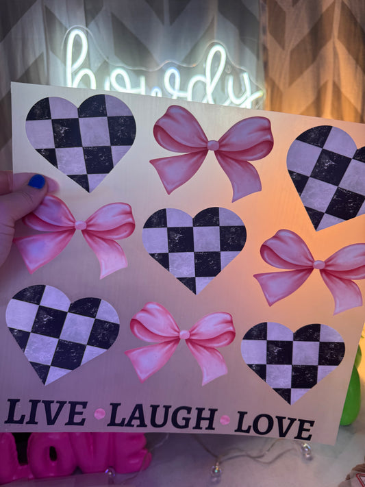 Checkered Hearts/Bows