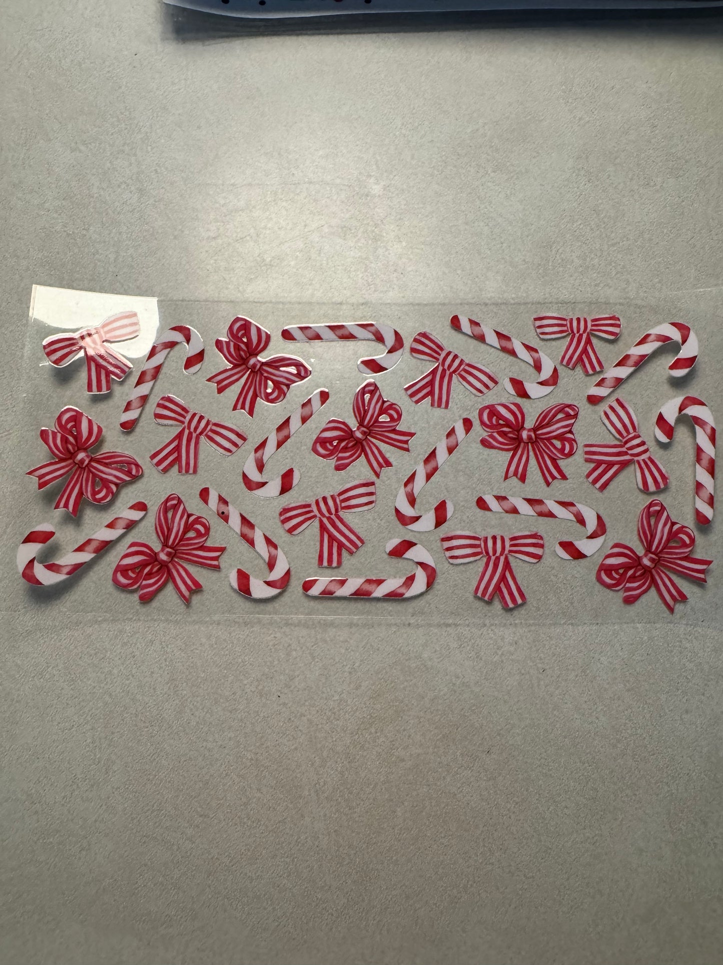 Striped bows and candy canes