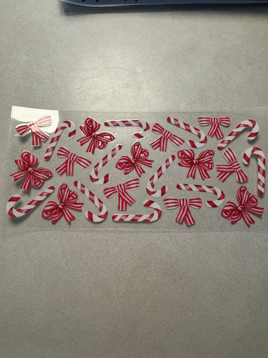 Striped bows and candy canes
