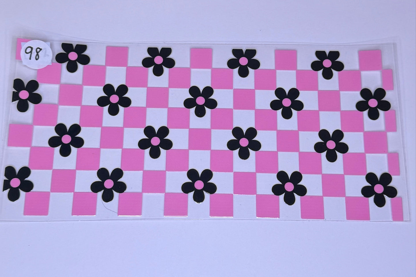 Pink Checkered w Flowers #98