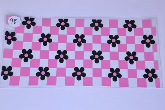Pink Checkered w Flowers #98