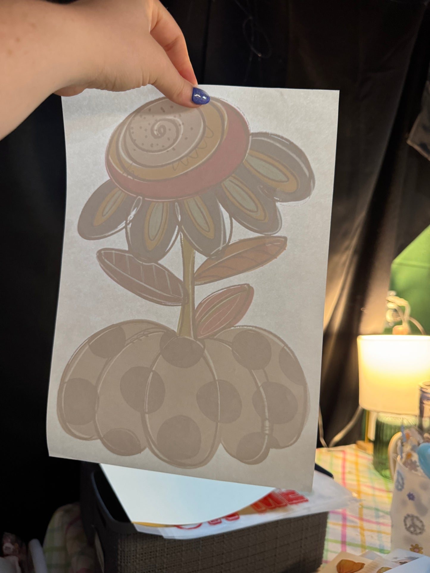 Floral with Pumpkin Dots